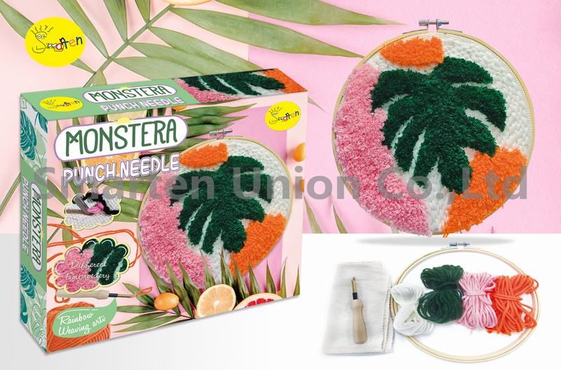 Monstera leaf Punch Needle Embroidery Starter Kit Green Leaf Pattern ...